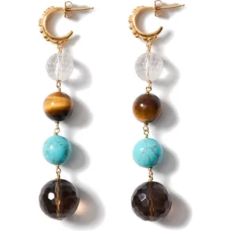 Chan Luu Alto Semiprecious Stone Linear Drop Earrings in Gold Multi at Nordstrom