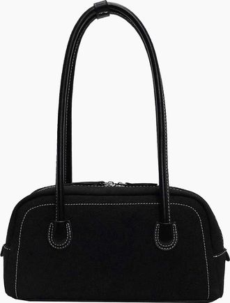 XY London Womens XY London Ashden Faux Suede Handbag - Black - Size: ONE size