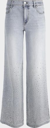 Alice & Olivia Amazing Embellished Wide-Leg Jeans