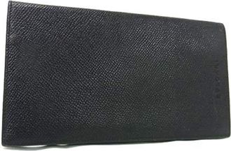 Bulgari Black Leather Long Wallet (Bi-Fold) (Pre-Owned)