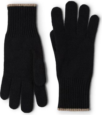 Brunello Cucinelli Cashmere knit gloves in Black at Nordstrom, Size X-Large