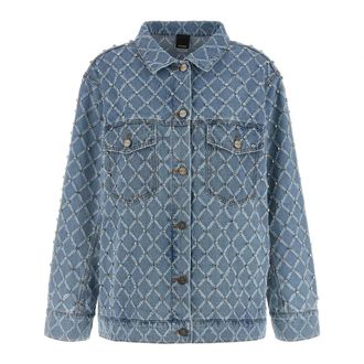 Pinko Pinko, Jassen, Dames, Blauw, XS, Katoen, Pifferaio Overshirt