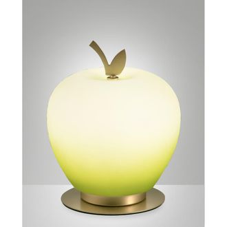 Fabas Luce L&aacute;mpara de mesa fabas luce en cristal verde y lat&oacute;n satinado 8w led