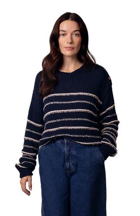 Celtic & Co. Linen Cotton Breton Sweater in Navy /Ecru Stripe at Nordstrom, Size X-Small