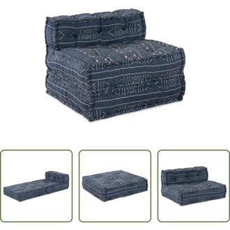 vidaXL vidaXL Design modulare - Divano Modulare a Fiori Stampa Indigo 70 x 70 x 56 cm Tessuto