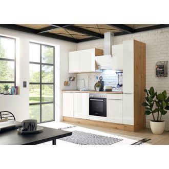 Respekta Cucina Blocco Cucina Blocco Cucina Marleen Premium 250 cm Bianco Artigianale Rovere Respecta