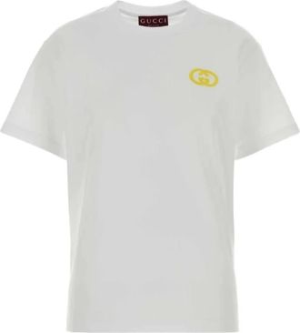 Gucci Medium Cotton Jersey T-shirt - Dames - T-shirts - Wit - XS - Katoen - Tops