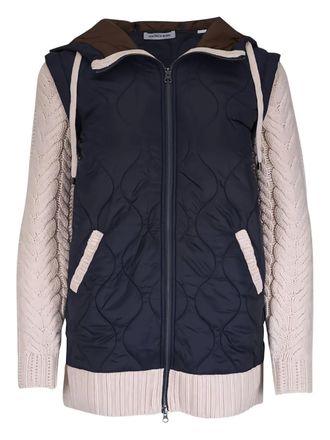 Veronica Beard Barrows quilted hooded jacket - women - Nylon/Polyamide/Wool - L - Blue