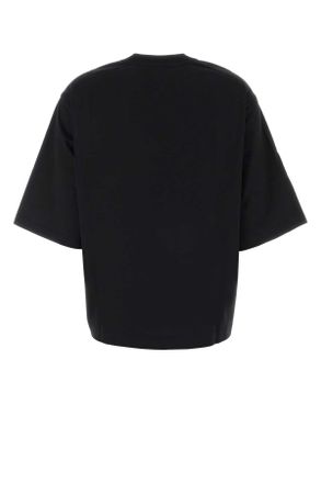 Dolce & Gabbana Womens Black Twill And Jersey T-Shirt Carretto Fld T-shirts Polos