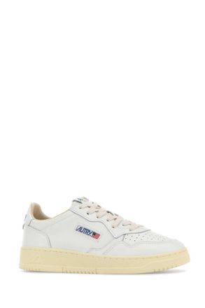 Autry Mens White Leather Medalist Sneakers Lealealogowhtwht