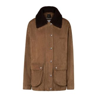 Halfboy Leather Jackets, female, Brown, Size: S Leather Parka