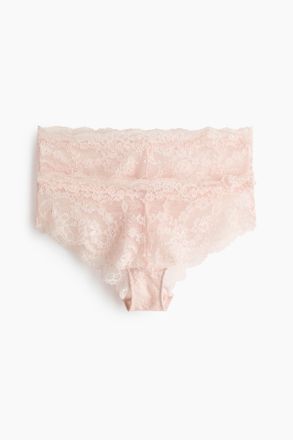 H&M 2er-Pack Hipster aus Spitze - Puderrosa