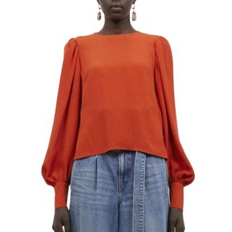 Ulla Johnson Womens Lilliana Blouse In Red Oxide