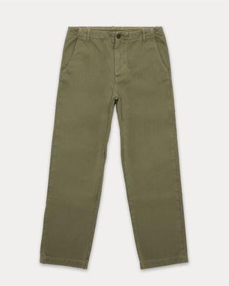Fortela Hector Herringbone Cotton Trousers in Sage Green at Nordstrom, Size 38 Eu