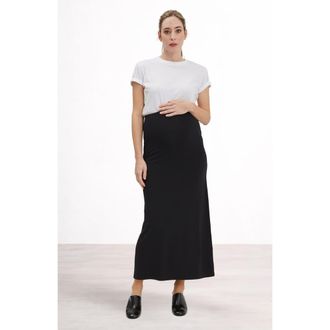 Nom Maternity Halle Skirt in Black at Nordstrom, Size Medium