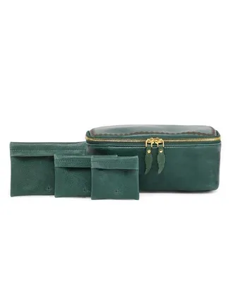 OLD TREND Celosia Genuine Leather Rectangular Jewelry Case in Vintage Green at Nordstrom