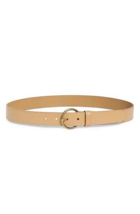 Nordstrom Rack Leather Circular Buckle Belt in Tan at Nordstrom Rack, Size X-Large
