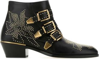 Chlo&eacute; Black Embellished Susanna Ankle Boots