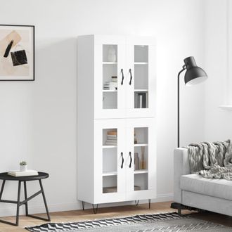 vidaXL Vidaxl - Aparador Alto Madera Contrachapada Blanco 69,5x34x180 Cm