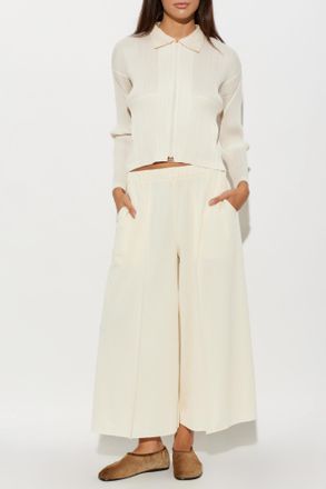 Pleats Please Issey Miyake Wide-leg Pleated Trousers, Womens, Cream