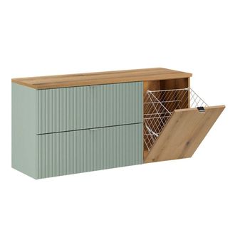 Petits Meubles Mueble bajo lavabo 120cm cesto ropa paneles laminados verde