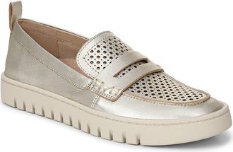 Vionic Uptown Perf Penny Loafer in Gold at Nordstrom, Size 6.5
