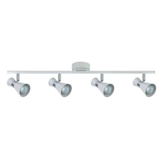 Fabrilamp Fabrilamp - Novedad Regleta Maximo 4 Focos Para Ba&ntilde;o, Blanco-cromo
