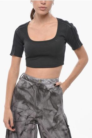 adidas Ribbed Crop Top with Side Bands size Xxs