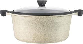 Laguiole Casseruola Modello Giada, 32 cm in alluminio con rivestimento ceramico antiaderente, coperchio in vetro, compatibile con tutte le fonti di