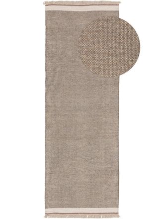 benuta Alfombras de pasillo de lana gris 70x200