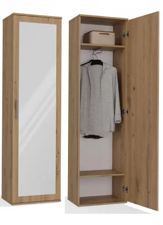 OEM Armario De Recibidor Con Espejo, Roble Artesanal, 50x35x180cm, Moderno, Espacioso, Fabricante Polaco
