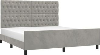 vidaXL Vidaxl - Estructura De Cama Con Cabecero Terciopelo Gris Claro 180x200cm
