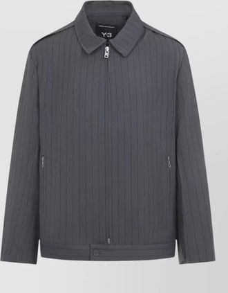 Yohji Yamamoto striped single breasted coat