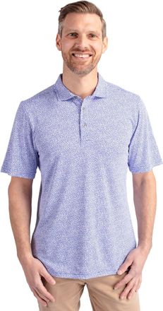 Cutter & Buck Virtue Eco Pique Botanical Print Recycled Mens Polo