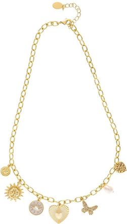 Rivka Friedman 18K Plated Cz Charm Necklace