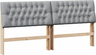 vidaXL Upholstered Headboard Light Grey 200 cm Solid Pine Wood vidaXL