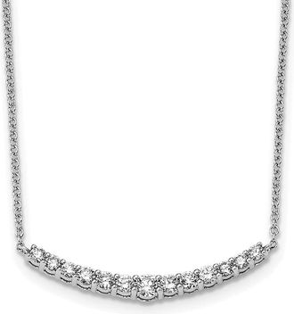 Diamond2Deal 14k Gold 1/2 Ct Lab Grown Diamond Fashion Bar Pendant Necklace 18