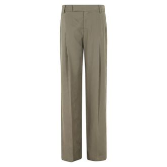 Federica Tosi Straight Trousers, female, Green, Size: XS Double pence Pants