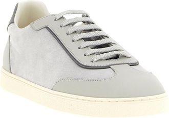 Brunello Cucinelli Leather and Suede Sneaker - Gray