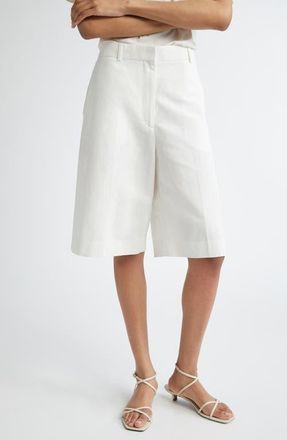 Toteme Tailored Longline Shorts in Off-White at Nordstrom, Size 10 Us