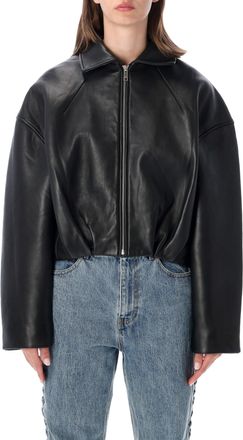 Rotate Bonded Boxy Leather Oversized Jacket