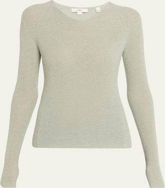 Vince Metallic High-V Knit Top