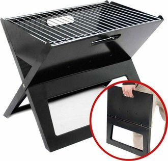 Trade Shop Trade Shop - Barbecue A Carbone Carbonella Bbq Grill In Metallo Pieghevole Portatile Picnic