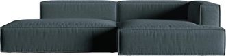MICADONI Modulares 4-Sitzer Design Ecksofa Nuria mit Ottomane links - Strukturstoff