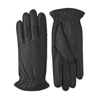 Hestra Handgemaakte Elandenleren Handschoenen met Kasjmier Voering- Zwart - Heren - Handschoenen - Zwart - 9 1/2 IN - Kasjmier - Accessoires