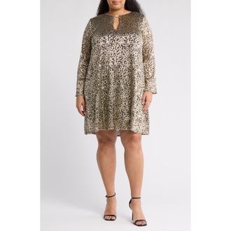 Marina Rossini Metallic Shift Dress in Black/Gold at Nordstrom Rack, Size 1X