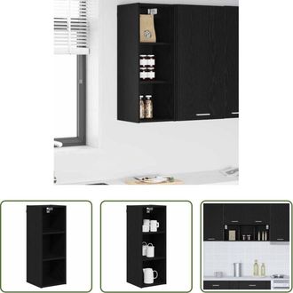 vidaXL Armadio appeso - Armadio pensile Rovere Nero 30 x 29,5 x 80 cm Legno multistrato