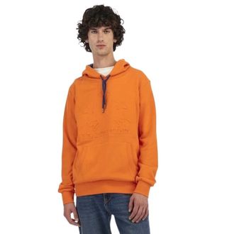La Martina Felpa con cappuccio e logo in rilievo - - Sweatshirts & Hoodies - Uomo - Arancione - L