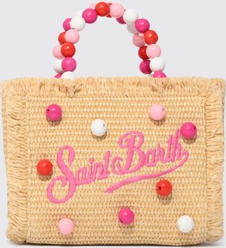 MC2 Saint Barth Borsa Vanity MC2 Saint Barth in rafia con motivo animalier jacquard