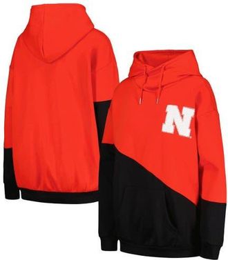 Gameday Couture Womens Gameday Couture Scarlet/Black Nebraska Huskers Matchmaker Diagonal Cowl Pullover Hoodie at Nordstrom, Size Small
